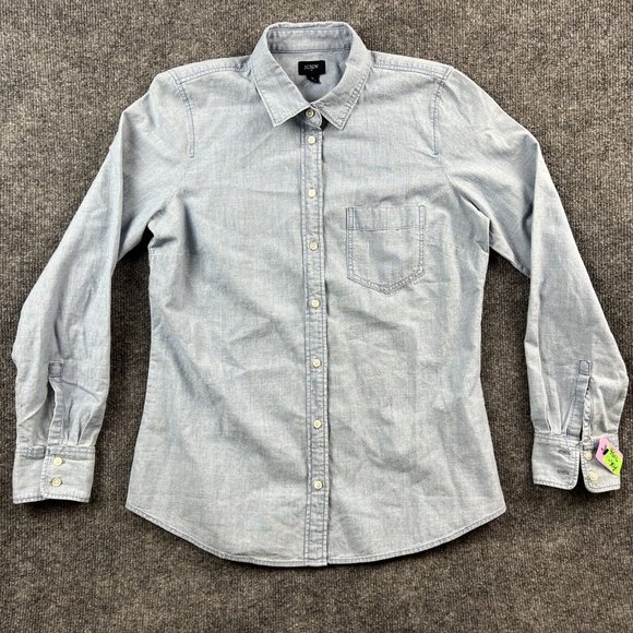 J. Crew Tops - J.Crew Small Womens Top Button Down Chambray Long Sleeve Blouse